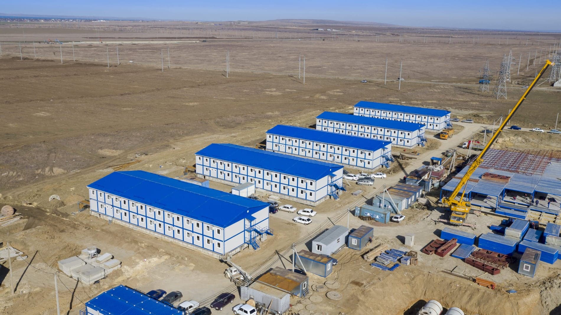 Модульный городок для строительной площадки, вид сверху